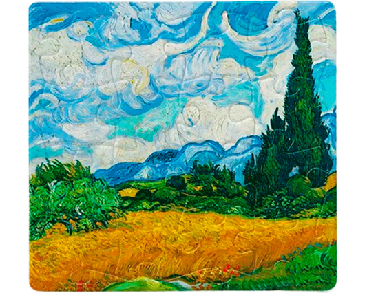 Magneto Van Gogh, Campo de Trigo con Cipreses: Rompecabezas 16 Piezas PieceRelax