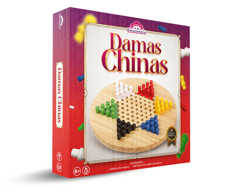 Damas Chinas de Madera (Tablero Redondo): Juego de Salón