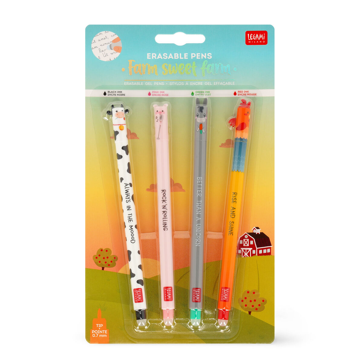 Set 4 Plumas Borrables Granja, Legami