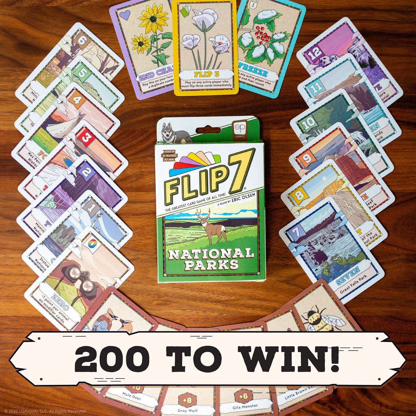 Flip 7 National Parks, Juego de Mesa USAopoly