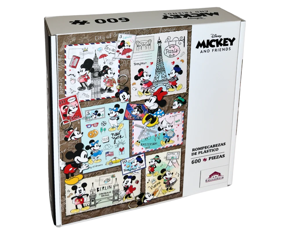 Mickey y Minnie de Viaje, Rompecabezas 600 Piezas de Plástico Disney