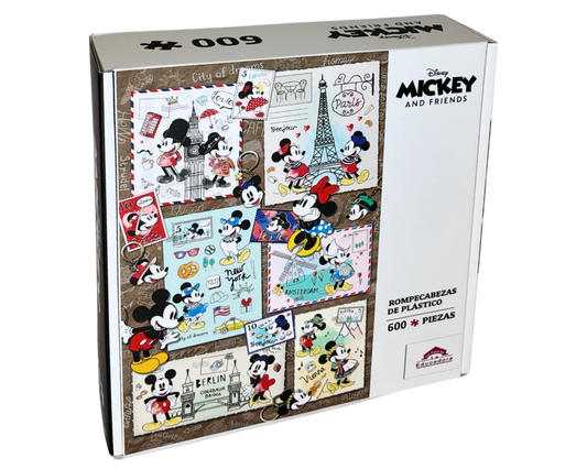 Rompecabezas Mickey y Minnie de Viaje 600 Piezas de Plástico Disney