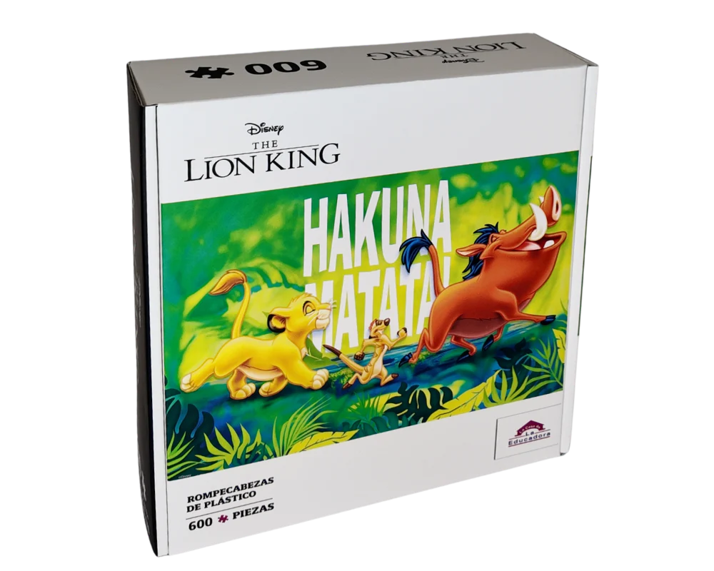 Rey León Hakuna Matata 600 Piezas, Rompecabezas de plástico Disney
