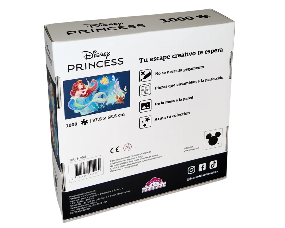 La Sirenita y Sus Amigos Disney 1000 Piezas, Rompecabezas De Plástico