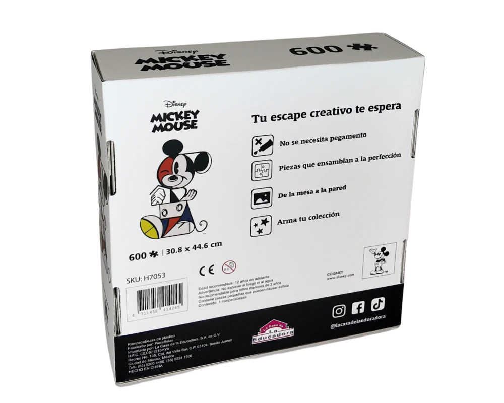 Mickey Arte Disney 600 Piezas, Rompecabezas De Plástico