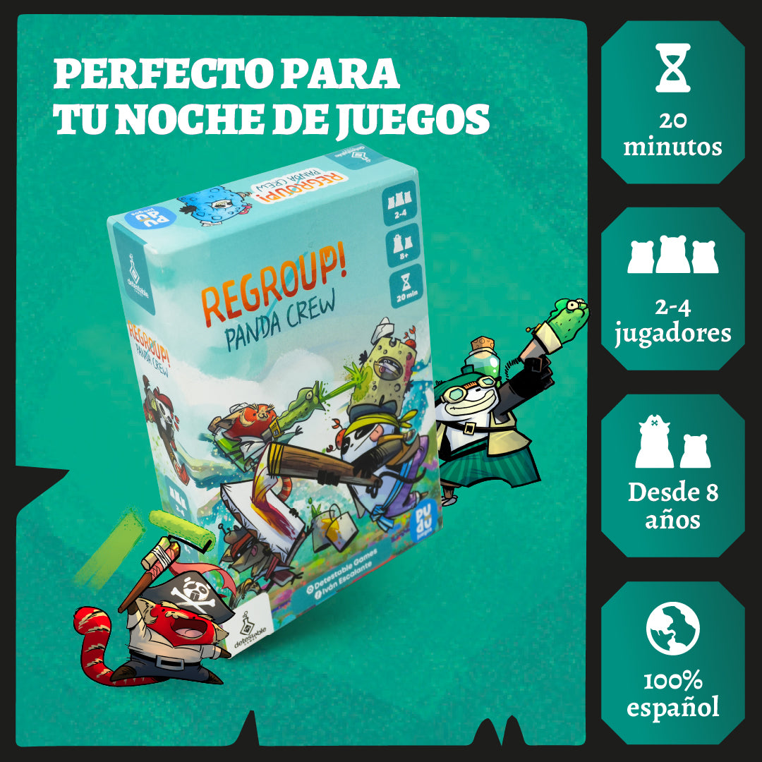 Regroup Panda Crew, Juego de Mesa, Detestable Games