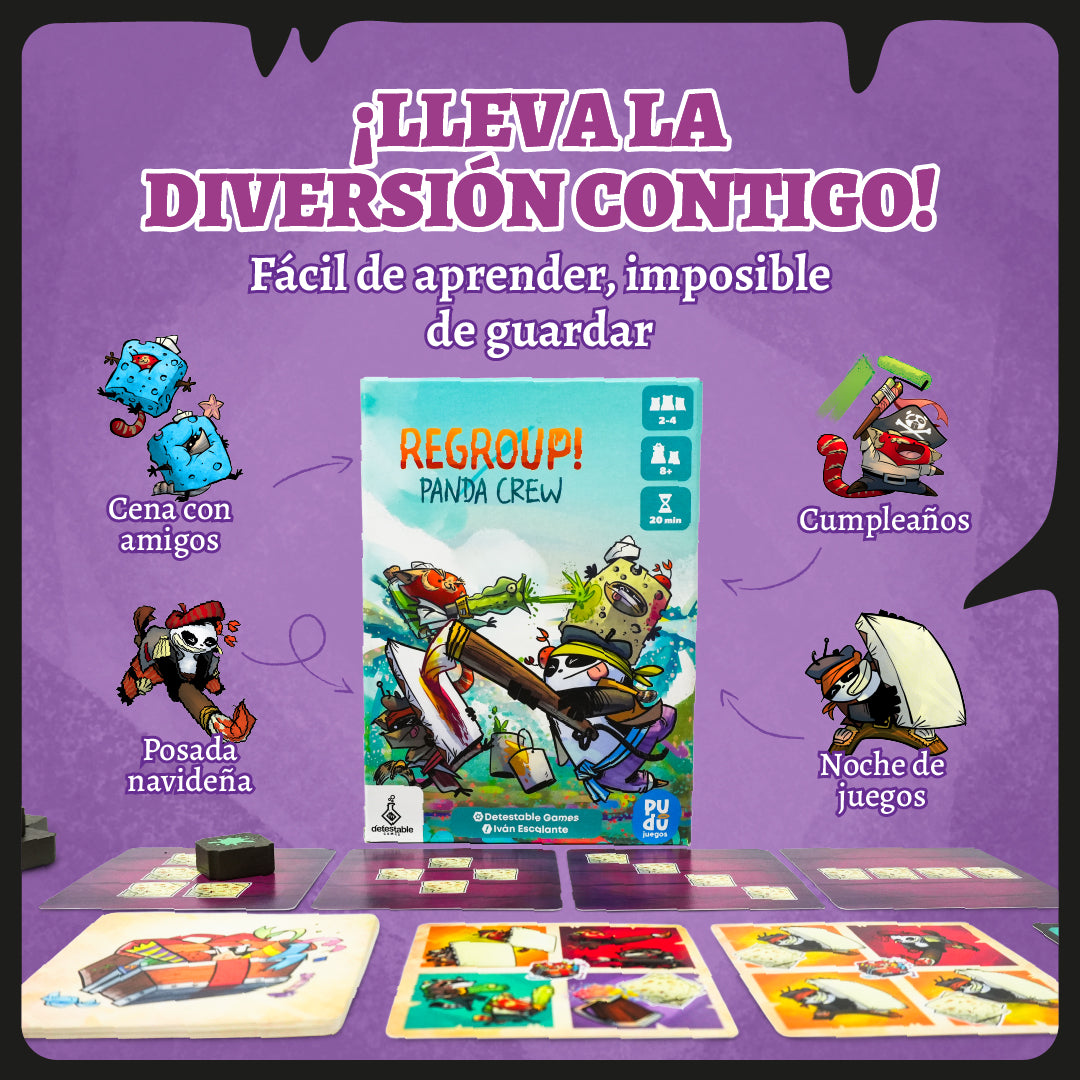 Regroup Panda Crew, Juego de Mesa, Detestable Games