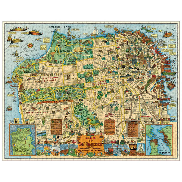 Rompecabezas Vintage Map of San Francisco