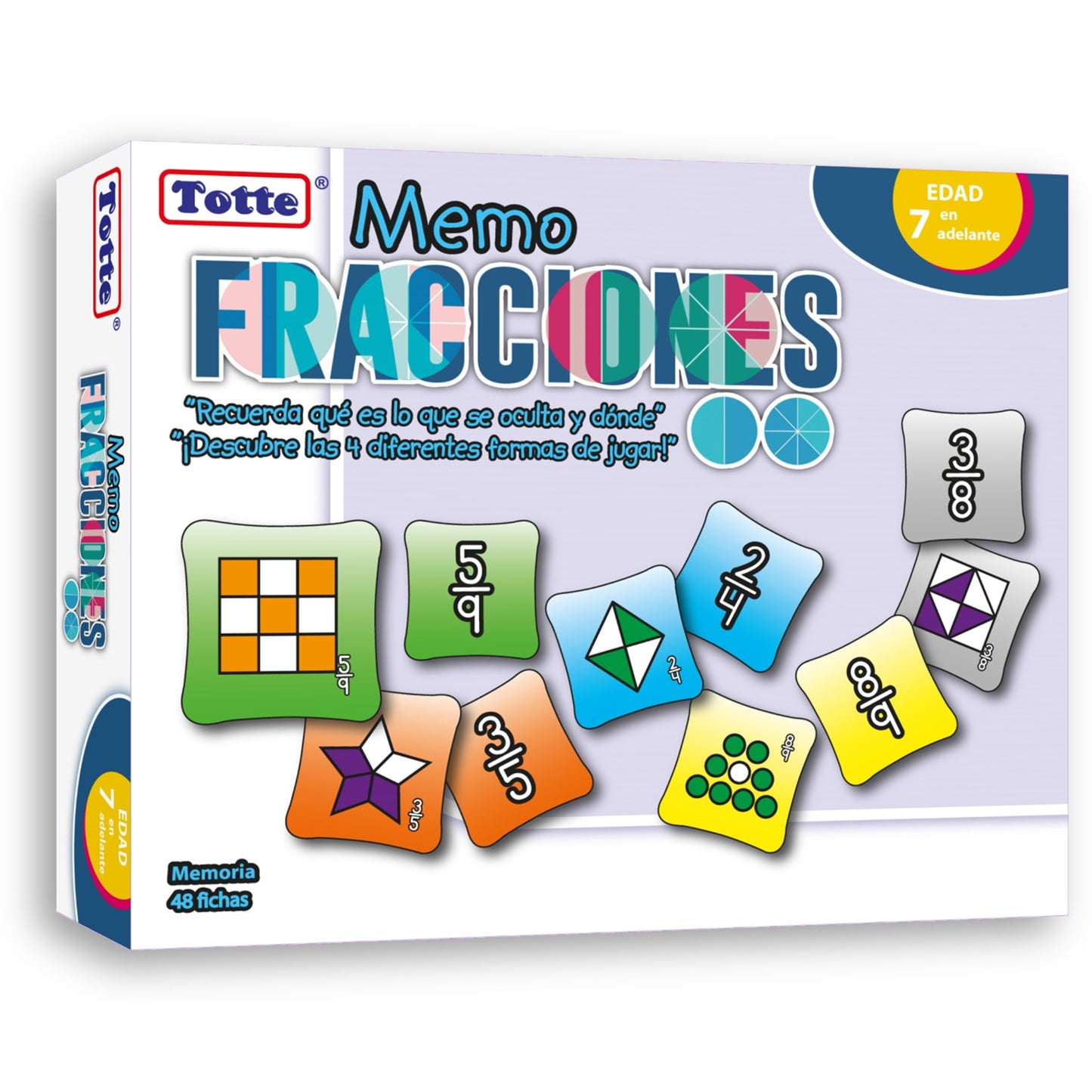 Memo Fracciones 48 piezas , Educativos Totte