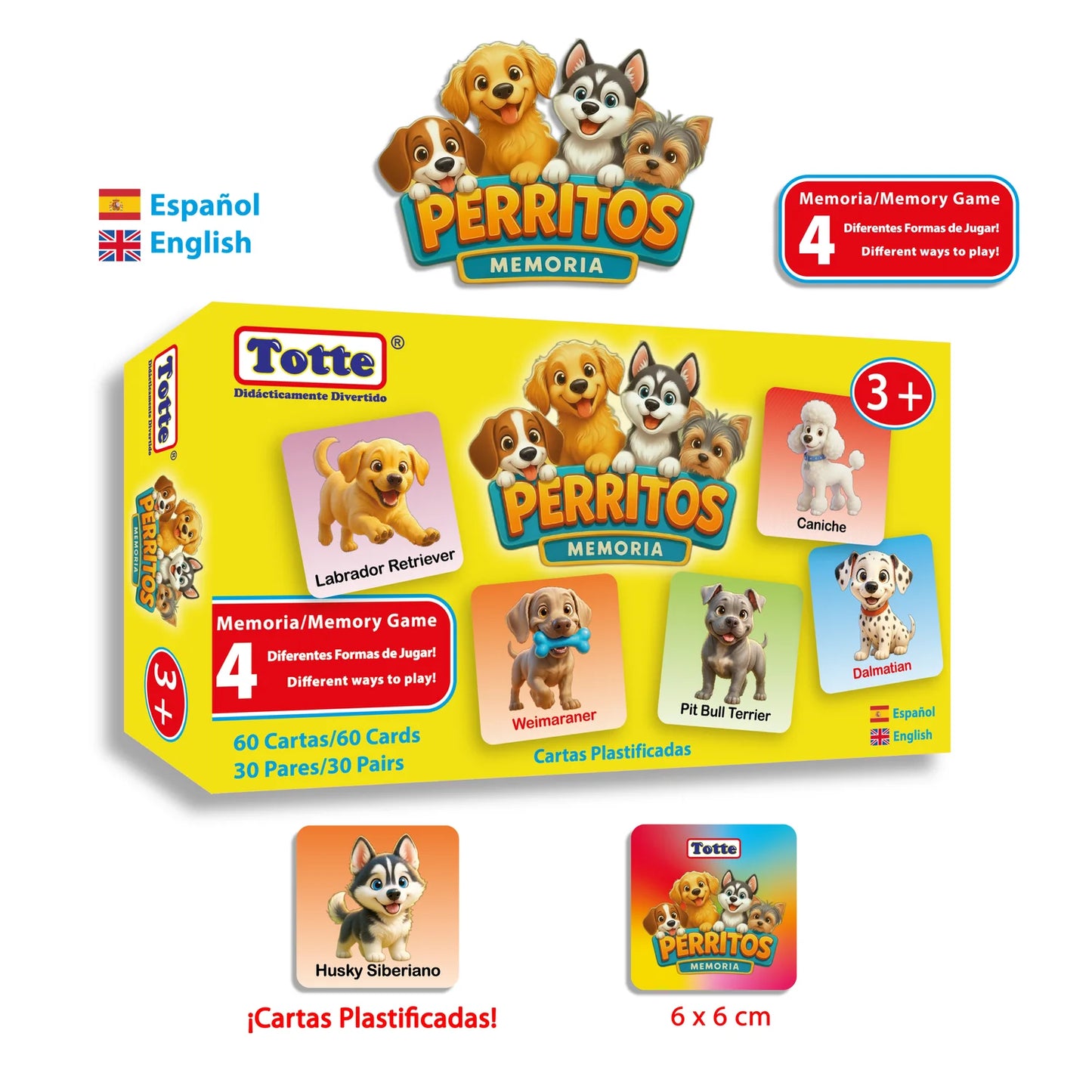 Memoria Perritos (español-inglés), Educativos Totte
