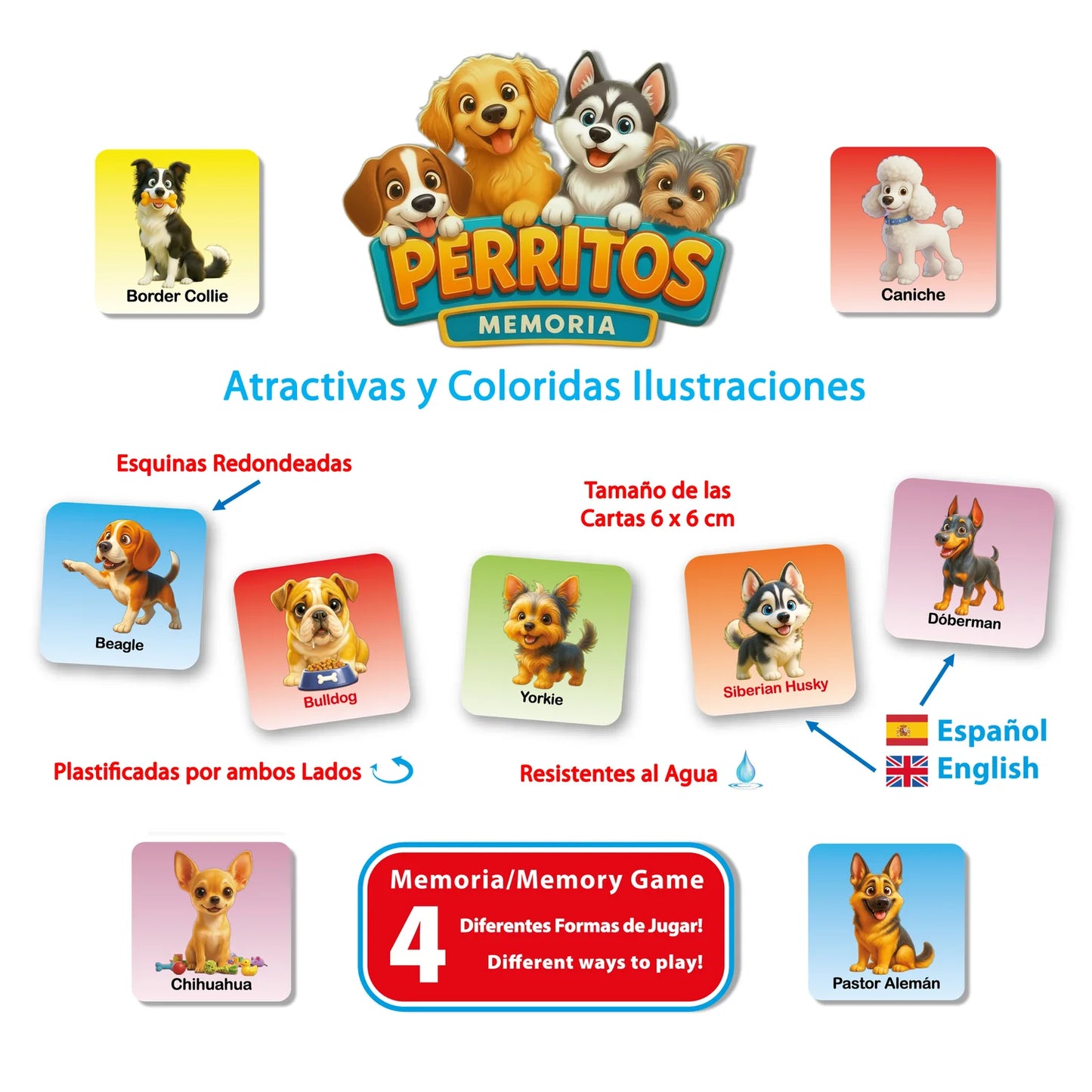 Memoria Perritos (español-inglés), Educativos Totte