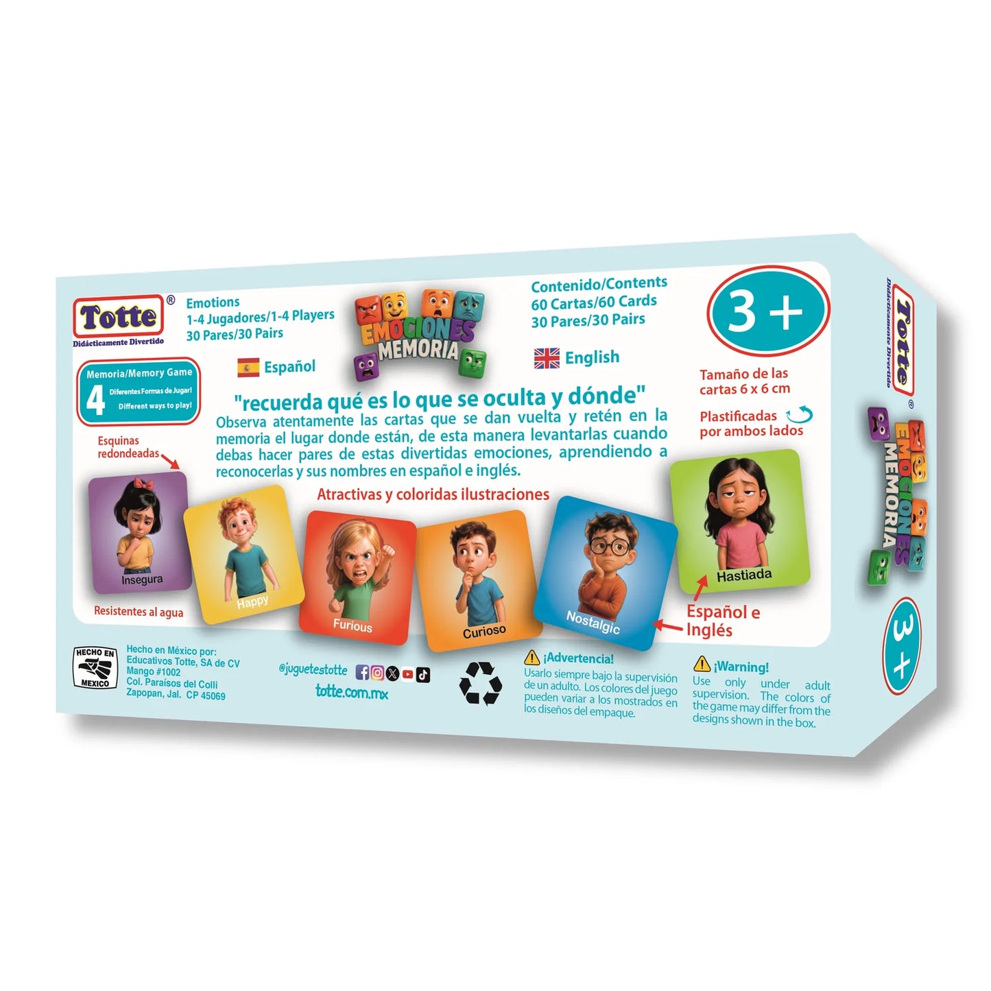 Memoria Emociones (español-inglés), Educativos Totte