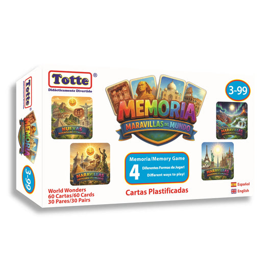 Memoria Maravillas del Mundo (español-inglés), Educativos Totte