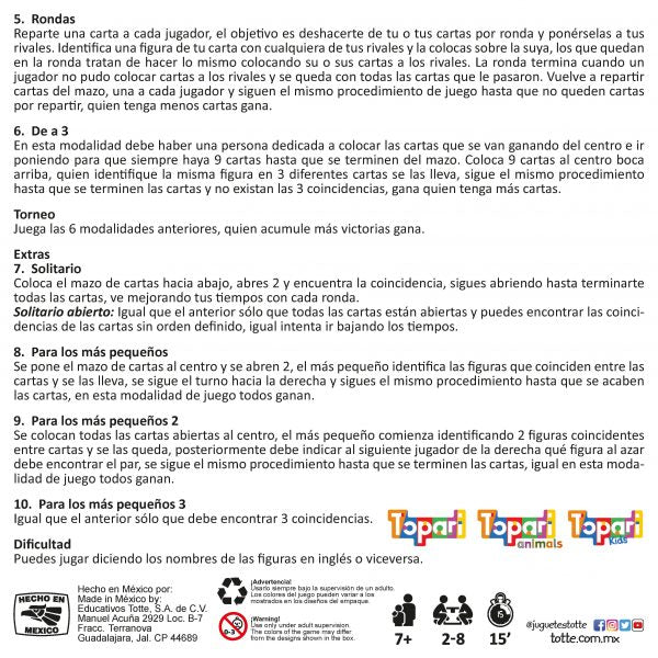 Topari, Juego de Mesa, Educativos Totte