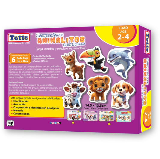 Animalitos Rompecabezas Progresivo , Educativos Totte