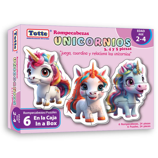 Unicornios Rompecabezas Progresivo, Educativos Totte