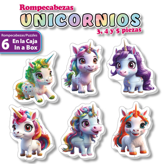 Unicornios Rompecabezas Progresivo, Educativos Totte