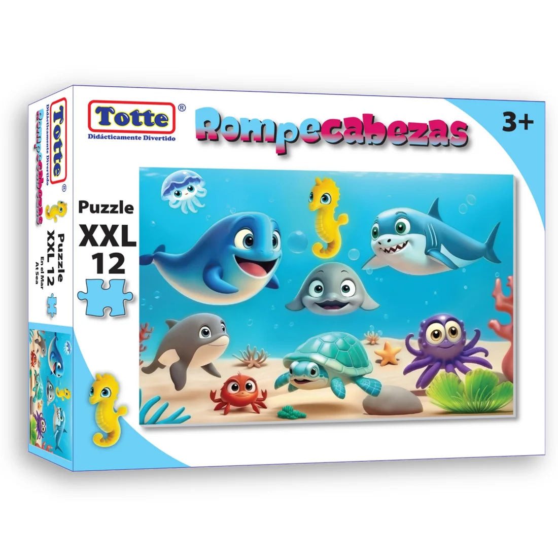 En El Mar Rompecabezas 12 Piezas XXL, Educativos Totte