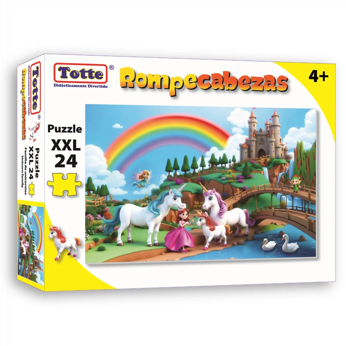 Familia de Unicornios Rompecabezas 24 Piezas XXL, Educativos Totte