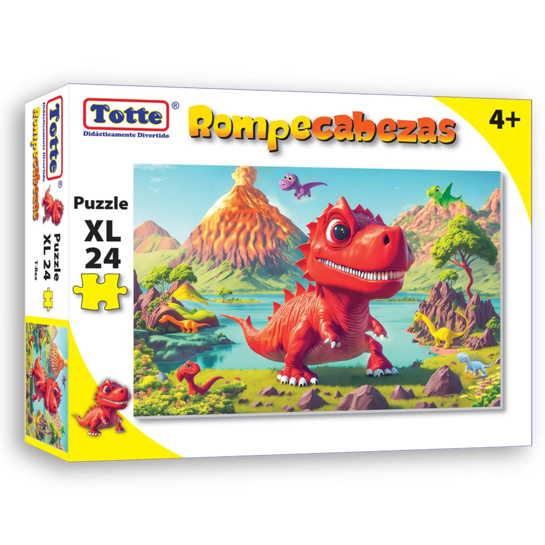 Dinosaurio T-Rex Rompecabezas 24 Piezas XXL, Educativos Totte