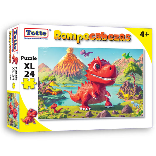 Dinosaurio T-Rex Rompecabezas 24 Piezas XXL, Educativos Totte