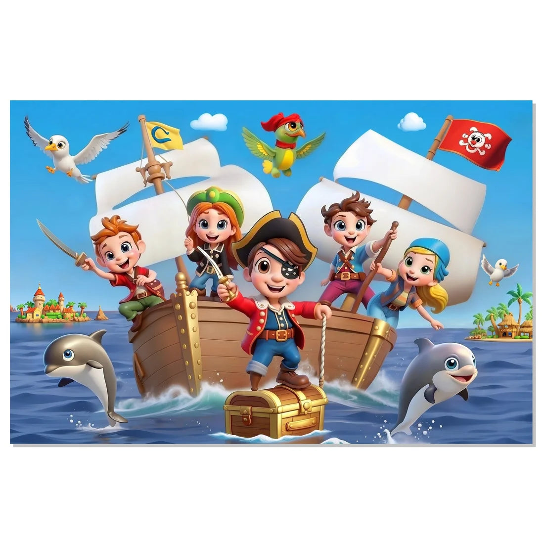 Niños Piratas Rompecabezas 24 Piezas XXL, Educativos Totte