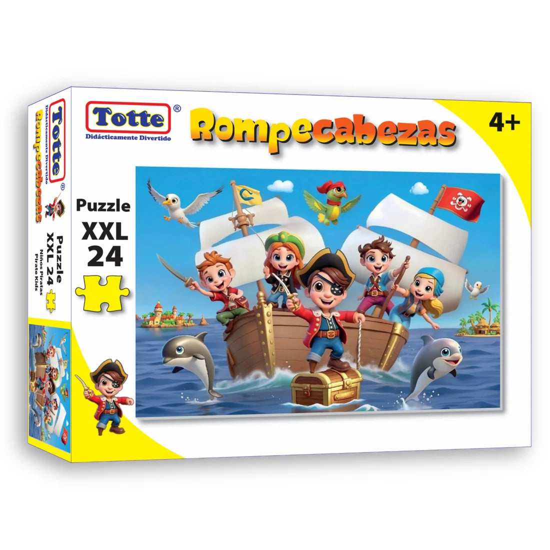 Niños Piratas Rompecabezas 24 Piezas XXL, Educativos Totte