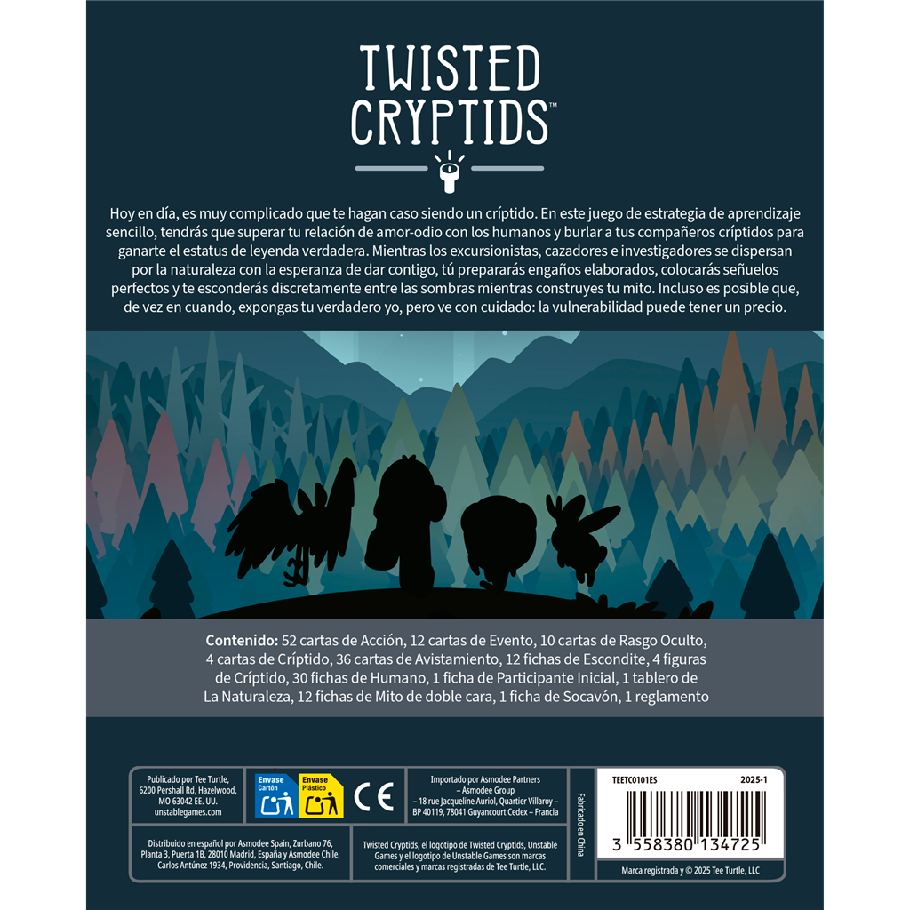 Twisted Cryptids, Juego de Mesa Unstable Unicorns, en Español