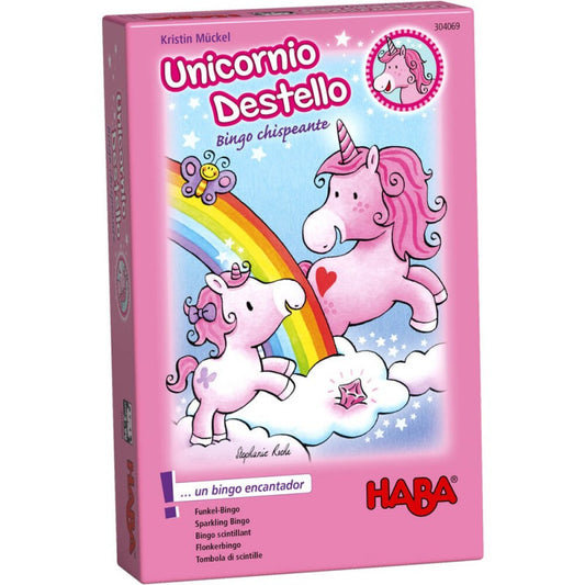 Unicornio Destello: Bingo Chispeante, Juego de Mesa HABA