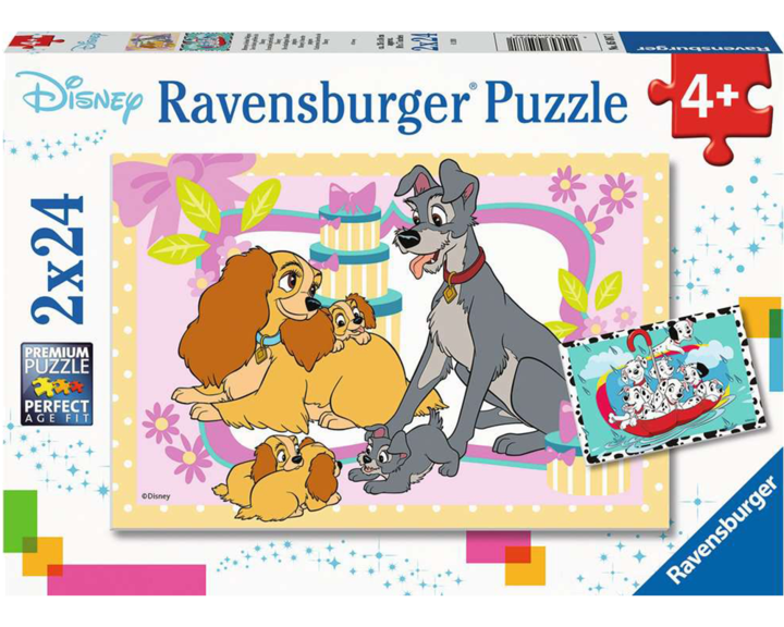 Los Cachorros Favoritos de Disney: Rompecabezas 2 x 24 Piezas Ravensburger