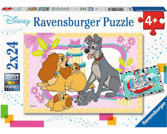 Los Cachorros Favoritos de Disney: Rompecabezas 2 x 24 Piezas Ravensburger