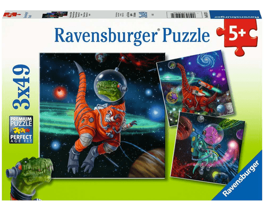 Dinosaurios del Espacio: Rompecabezas 3 x 49 Piezas Ravensburger