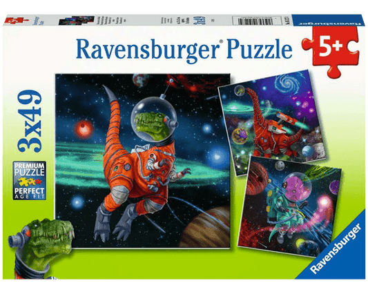 Dinosaurios del Espacio: Rompecabezas 3 x 49 Piezas Ravensburger