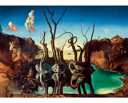 Salvador Dalí - Cisnes que se Reflejan como Elefantes: Rompecabezas 1000 Piezas Ravensburger