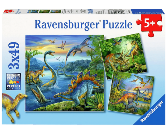 Dinosaurios: 3 Rompecabezas 49 Piezas Ravensburger