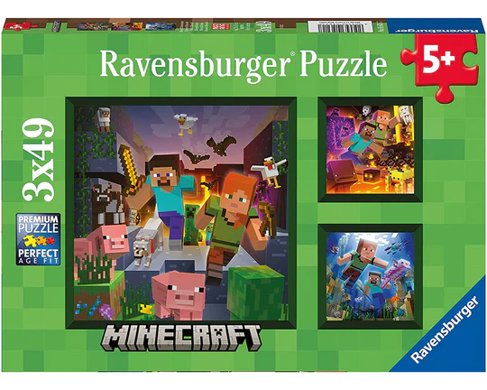 Minecraft: Rompecabezas 3 x 49 Piezas Ravensburger