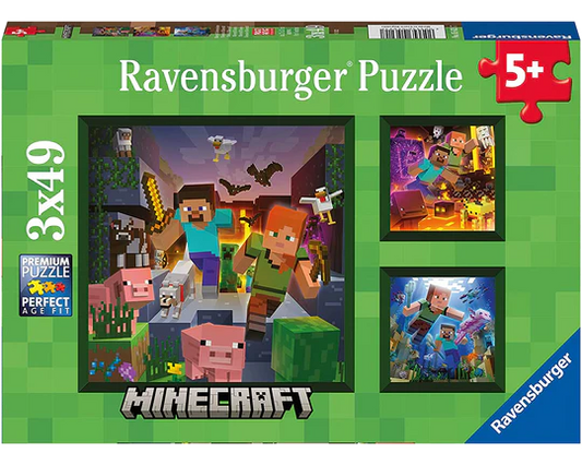 Minecraft: Rompecabezas 3 x 49 Piezas Ravensburger