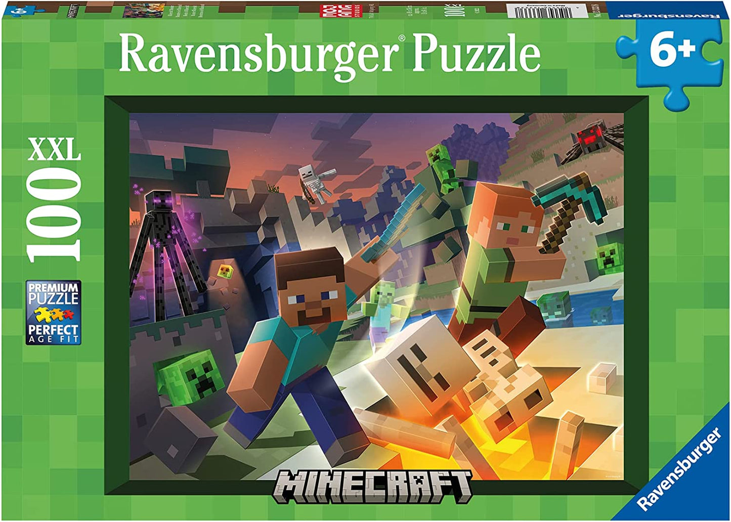 Monstruos Minecraft: Rompecabezas 100 Piezas XXL Ravensburger